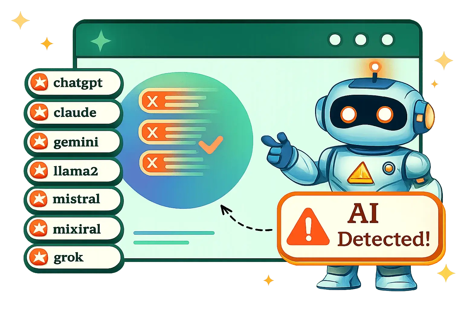 Gemini AI Detector identifying ChatGPT, Gemini, and Claude generated text with advanced detection technology